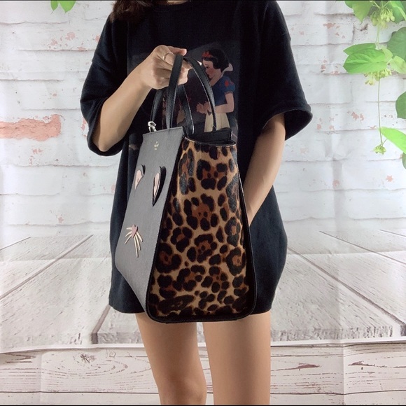 ❗️SALE Kate Spade Run Wild Leopard Hayden Satchel - Picture 2 of 6